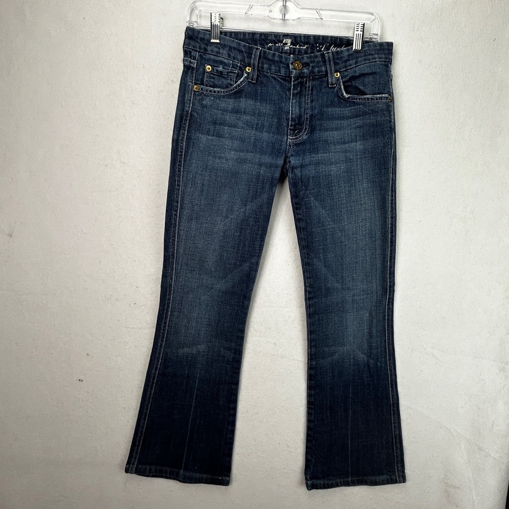 7 For All Mankind Jeans Flare A Pocket Low Rise Denim Blue Jeans Size 28 (690)